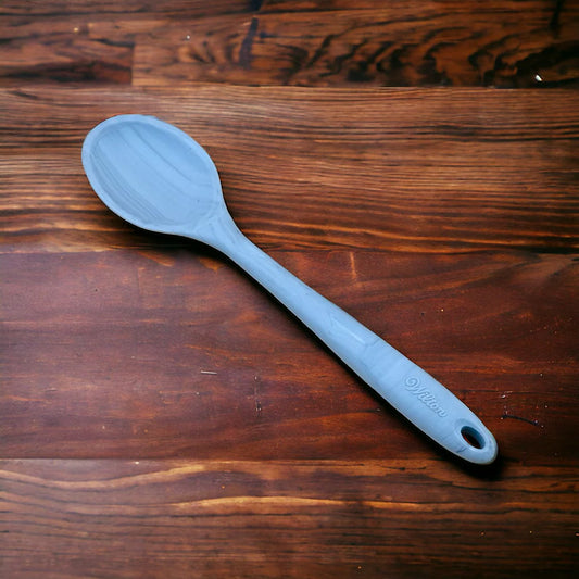 Blue Silicone Dinner Spoon with Long Handle